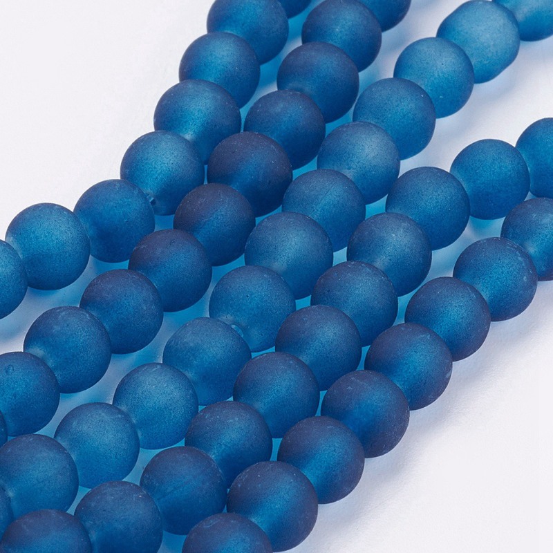 TEMU Aproximadamente 140 piezas/paquete de cuentas de vidrio esmerilado de 80 cm y 6 mm de varios colores para hacer joyas DIY