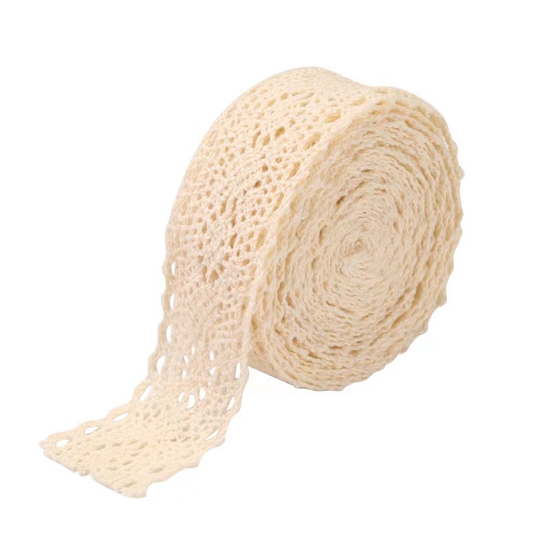 1 Roll Of 5 Meters Diy Cotton Lace Rice White Cotton Thread Lace Webbing Clothing Bedding Supplies Accessories Handmade Material Lace