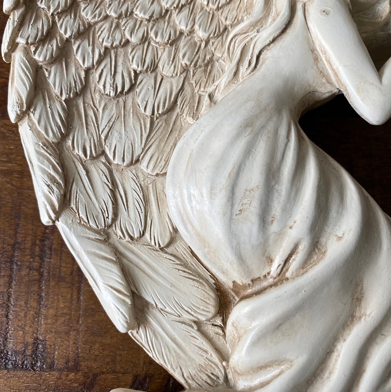Cadre de porte en forme d'ange gauche et droite - Sculpture murale en forme  d'ailes d'ange - Décoration vintage shabby chic - Figurines angéliques