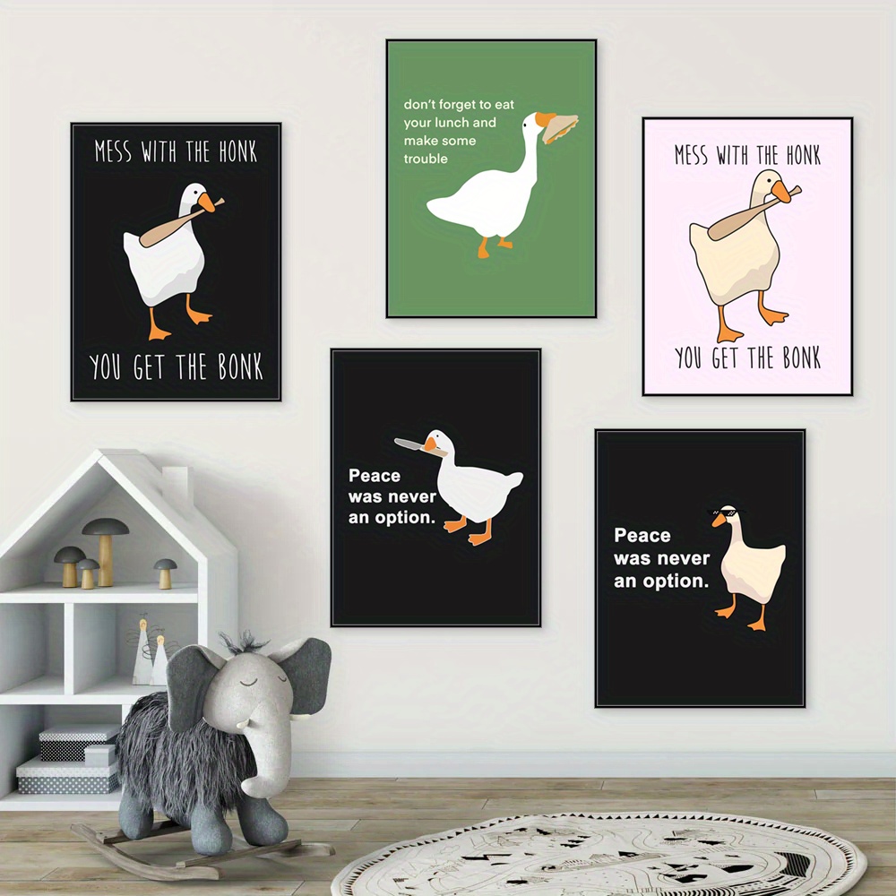 Untitled Goose Game' Poster, picture, metal print, paint by Ilham