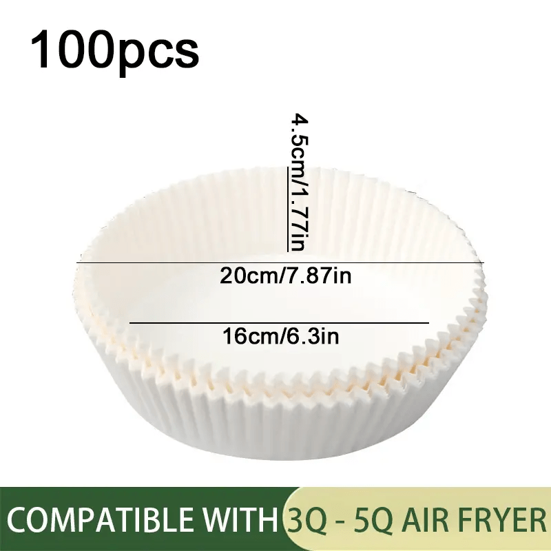 50pcs 16cm Air Fryer Disposable Paper Liner Non-Stick Pan Baking