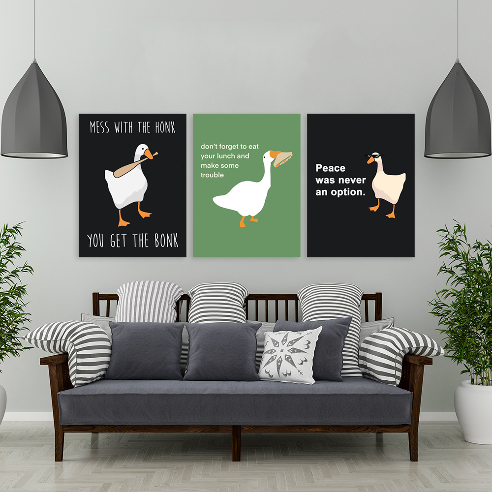 Untitled Goose Game' Poster, picture, metal print, paint by Ilham