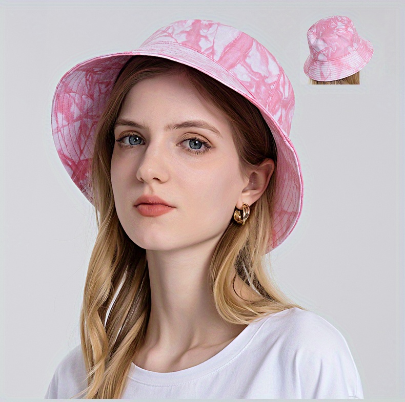 Uv Protection Tie Dye Bucket Hat Women Foldable Wide Brim - Temu Canada