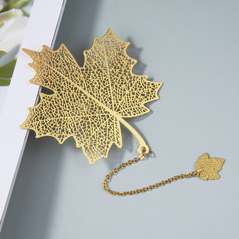  6 Packs Reading Gifts Bookmark with Tassel for Book Lover,  Aluminum Metal Page Insert Marks, Healing Book Mark Autumn Maple Leaves :  Office Products