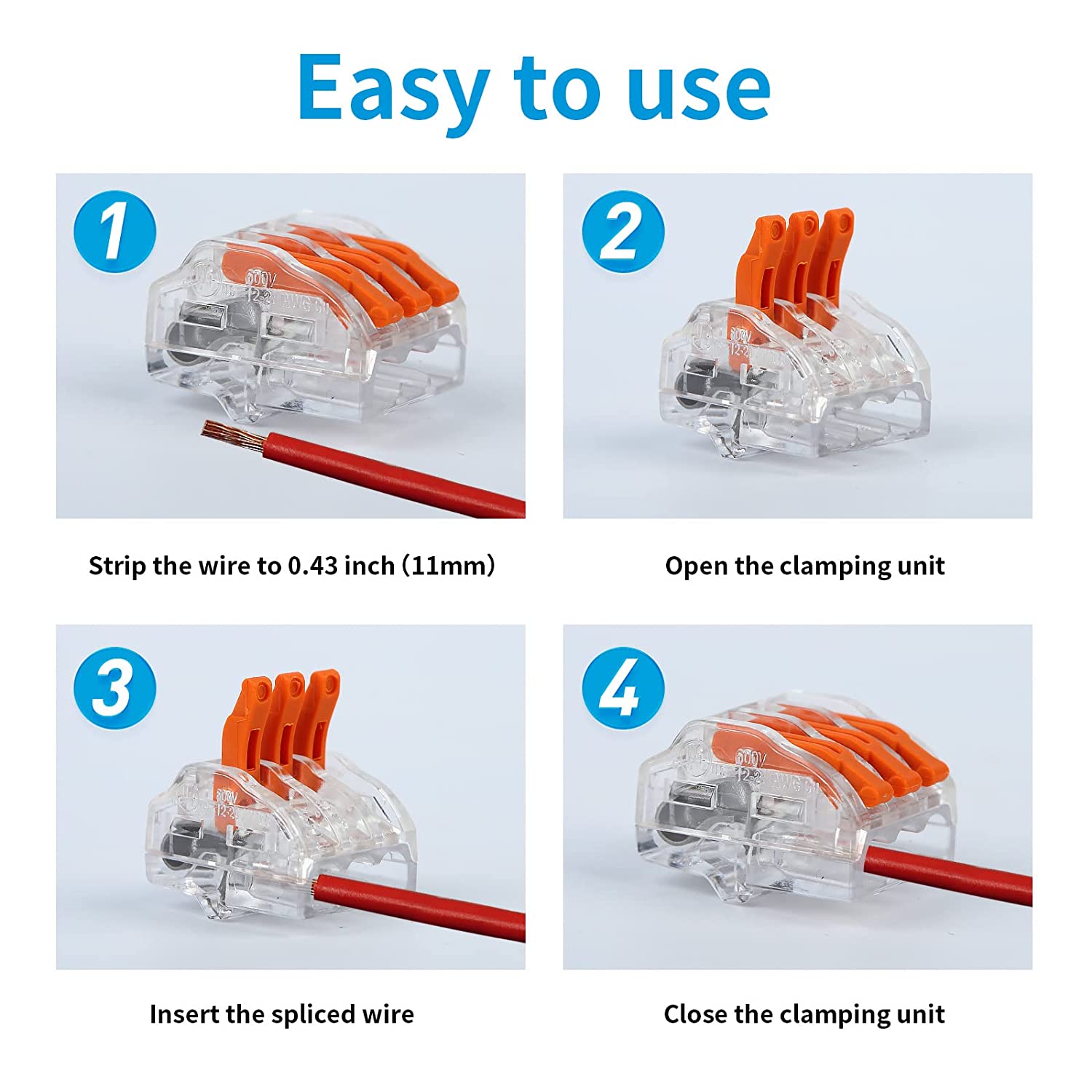 Wago Transparent 2,3,5 Splicing Wire Connector, Lever-Nuts Terminal Block  10PCS