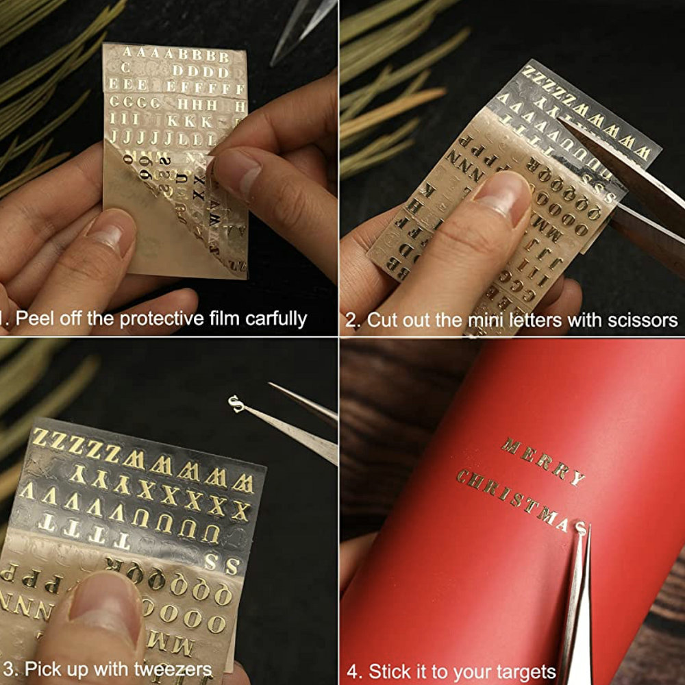 Piccole lettere adesive appiccicose oro rosa etichette alfabeto adesivi  artigian