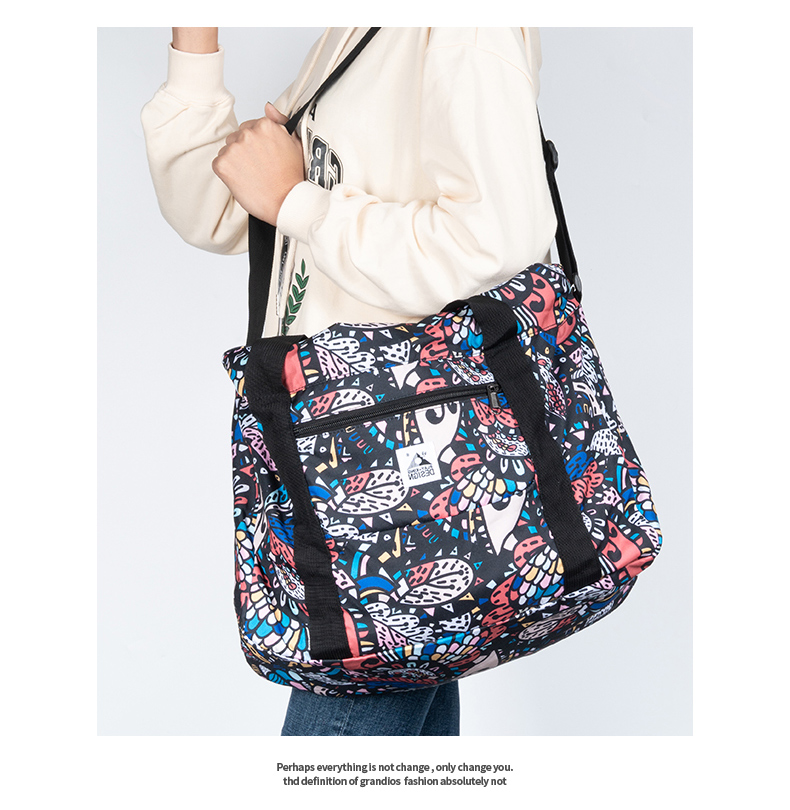Folding Expandable Travel Duffel Bag, Allover Print Love Letter