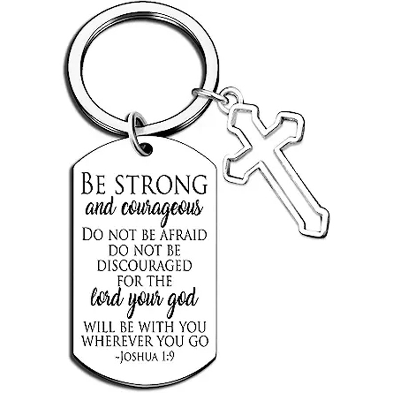 Bible Verse Keychain Inspirational Christian Gifts Religious Jewelry  Thanksgiving Baptism Bulk Stainless Steel Key Chain Gift