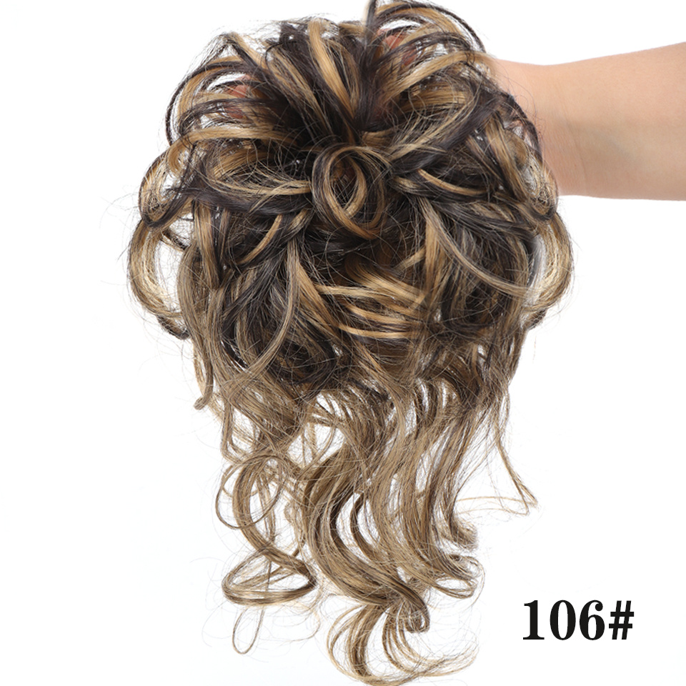 Synthetic Curly Donut Chignon Elastic Band Scrunchies Messy Temu