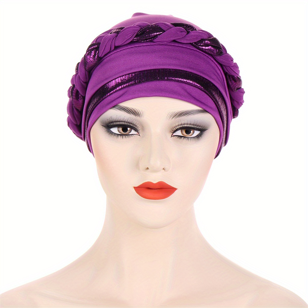 Two Tue Color Braid Turban Head Scarf Women Ear Protection Temu