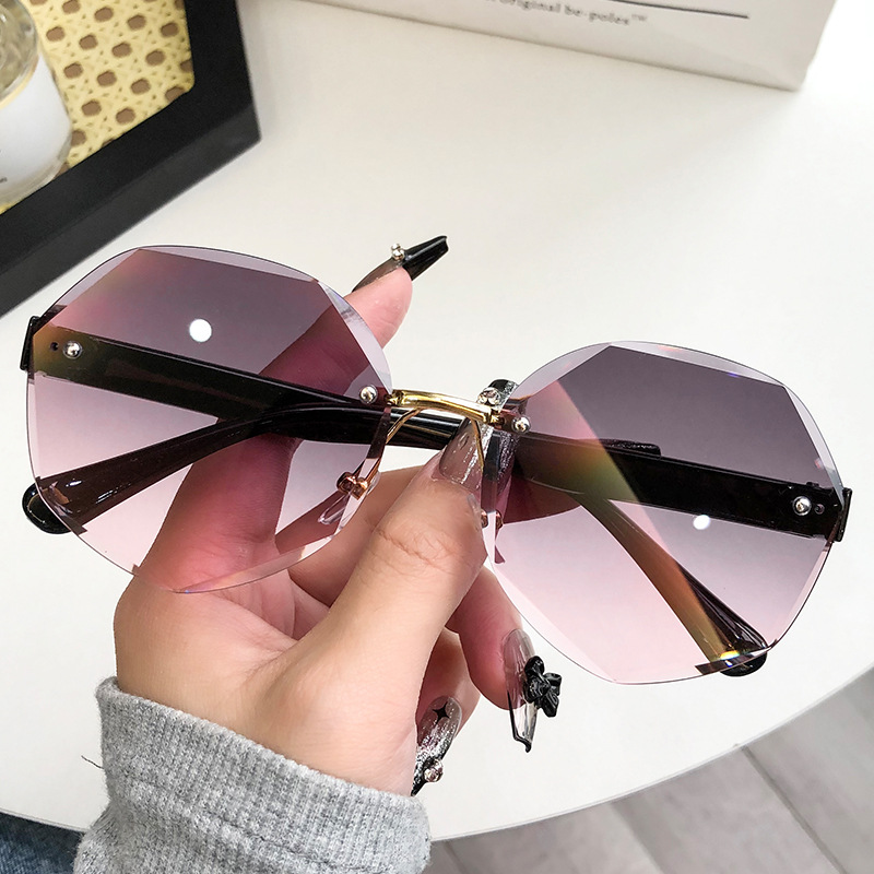 Gradient Lens Sunglasses Polygon Frame Glasses