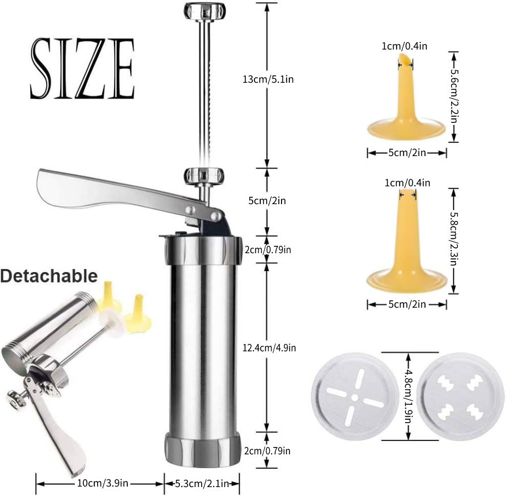 Cookie Press Gun Kit Includes 20 Cookie Dies And 4 Stainless - Temu