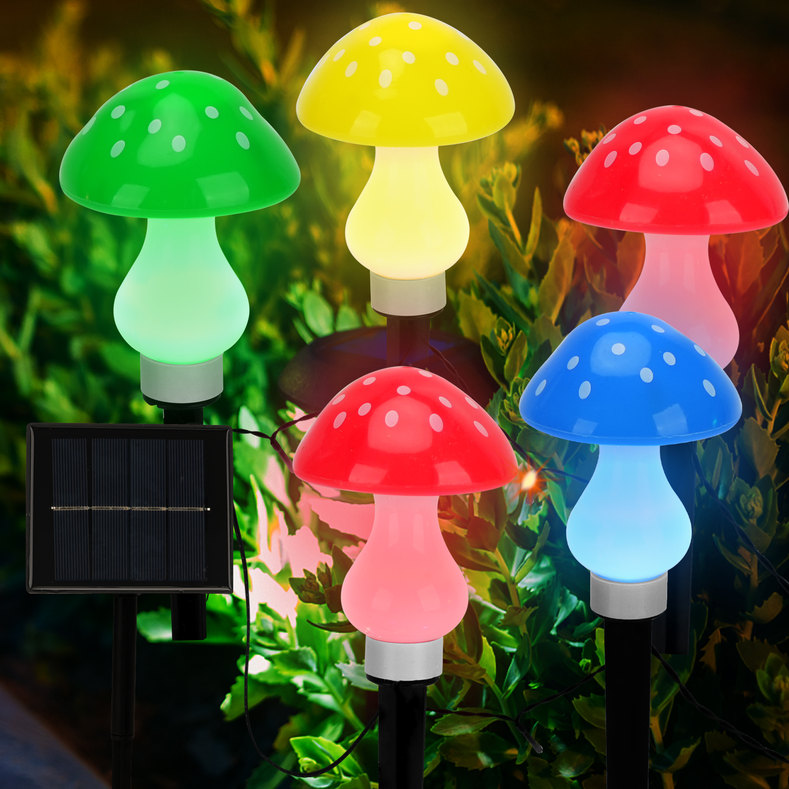 Upgraded Outdoor Solar Garden Lights, 8 Pack 50 LED Ushroo Outdoor 8