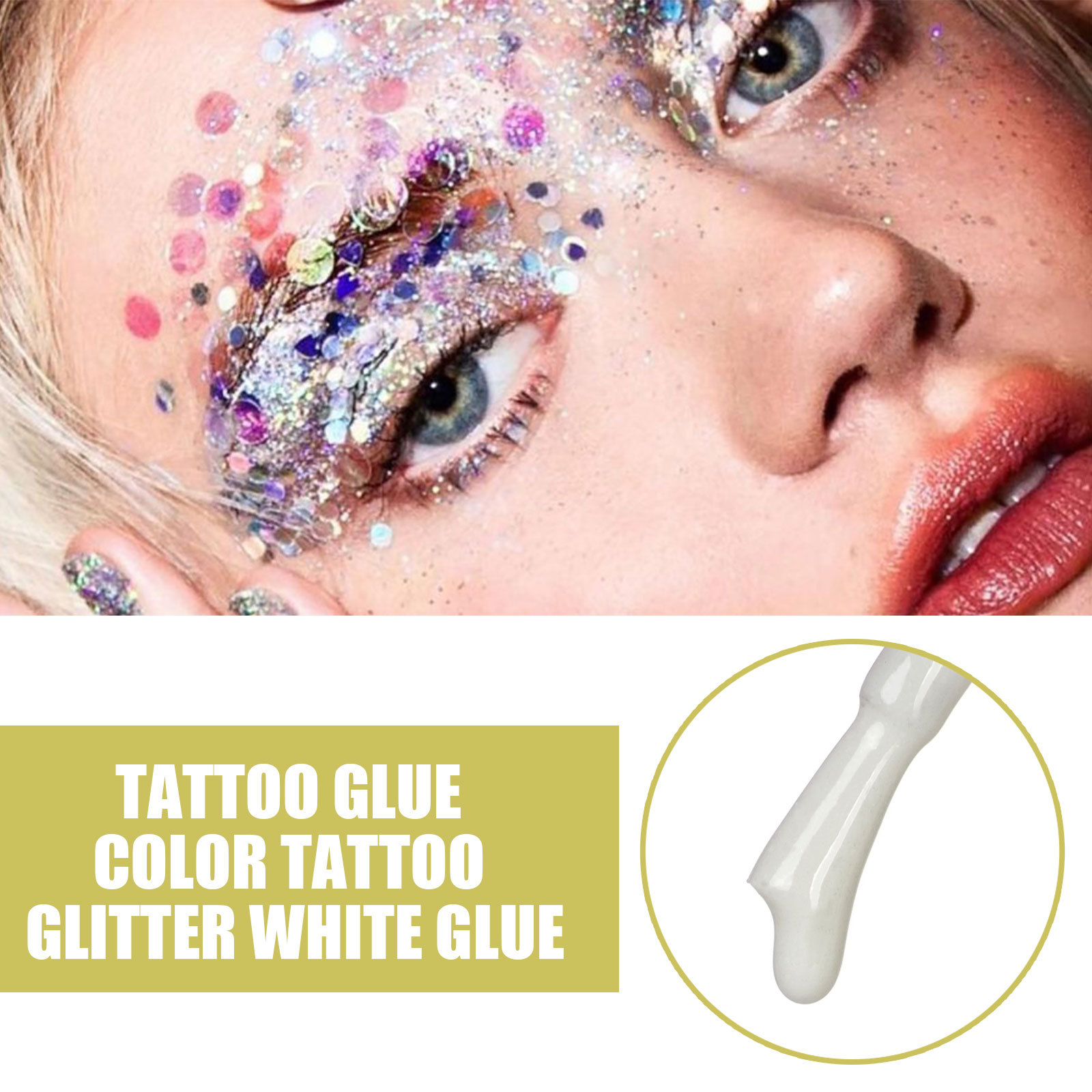 Skin Friendly Body White Glue For Glitter Tattoos Gel Flash - Temu