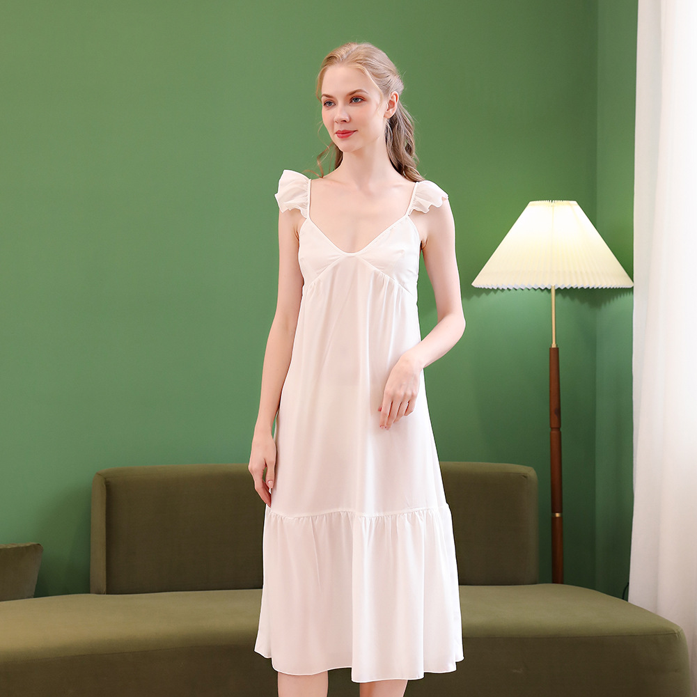 Ruffle Solid Lounge Dresses Sweet Cute V Neck Backless Temu