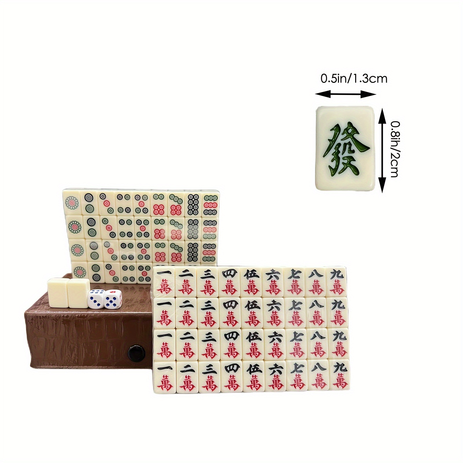 Conjunto de Mahjong em miniatura com 146 peças: Jogo de tabuleiro  tradicional chinês, brinquedo para família