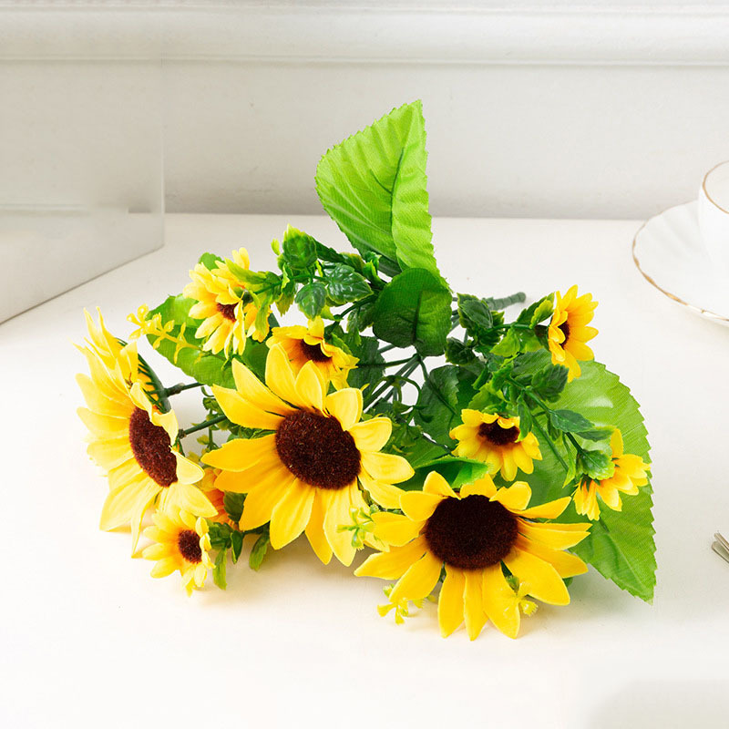 Sunflowers Artificial Flowers Bouquets With Stems Silk - Temu