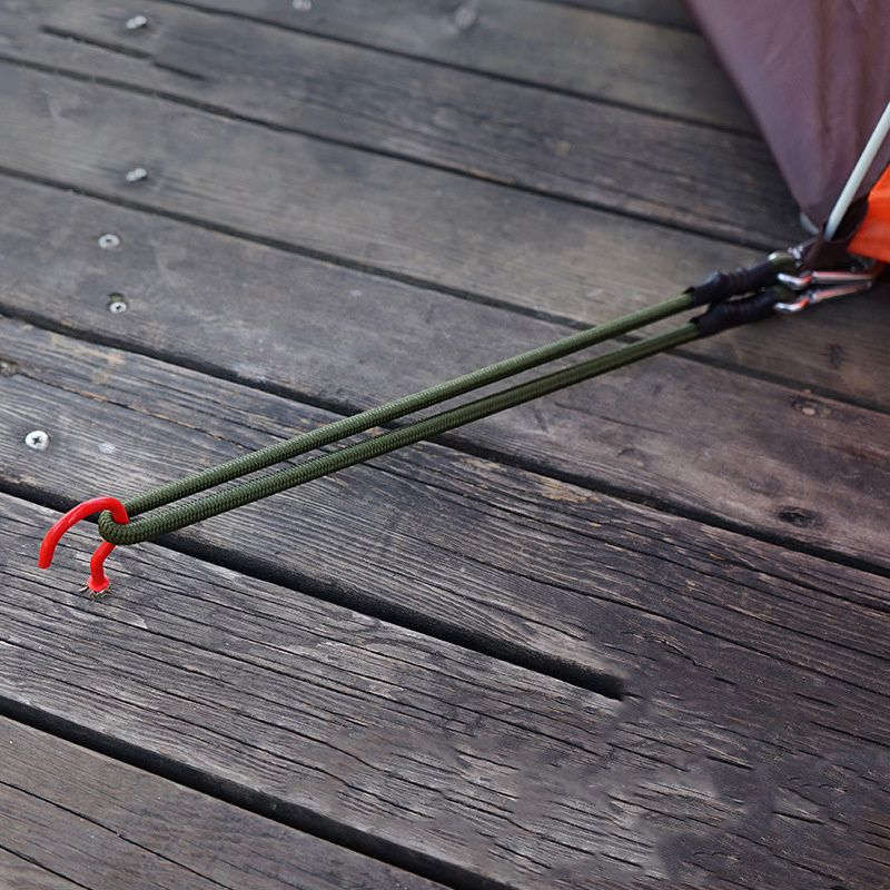 Heavy Duty Black Bungee Cords With Carabiner Hooks Extra Strong Lactic
