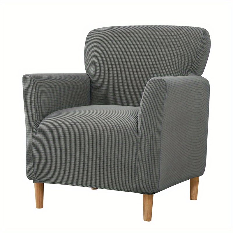 1pc Fleece Armchair Cover, Removable Washable Stretch Tub Arm Chair Slipcover, Solid Elastic Single Sofa Slipcovers, For Study Bar Counter Living Room