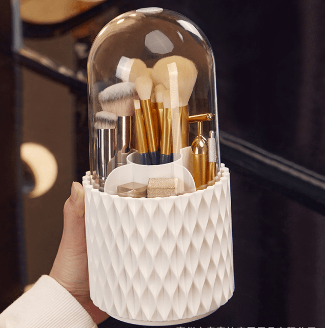 multifunctional 360 rotating makeup brush storage box portable desktop cosmetic storage box lipstick eyebrow pen eyeshadow brush holder Product details 0