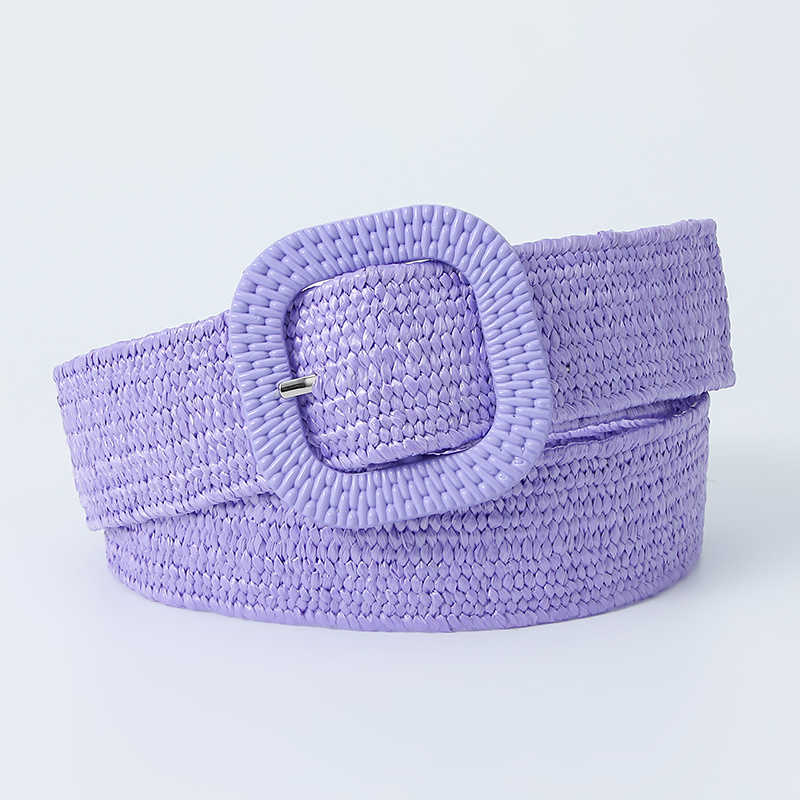 Candy Color Elastic Straw Belts Trend Boho Handmade Braided