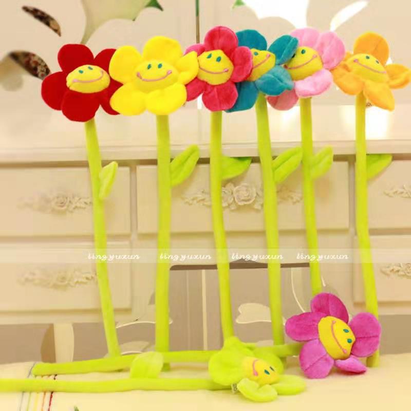 5Pcs Plush Flower Bendable Stems Colorful Stuffed Flowers Plush Toy Daisy  Rose Flower Bouquet Gift for Kids Girl Toddlers,16 Inch