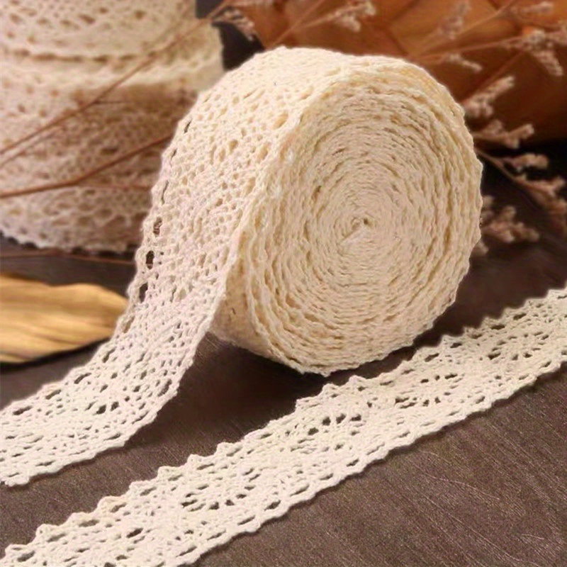One Roll Of 5 Meters DIY Cotton Lace Rice White Cotton Thread Lace Webbing Clothing Bedding Supplies Accessories Handmade Material Lace