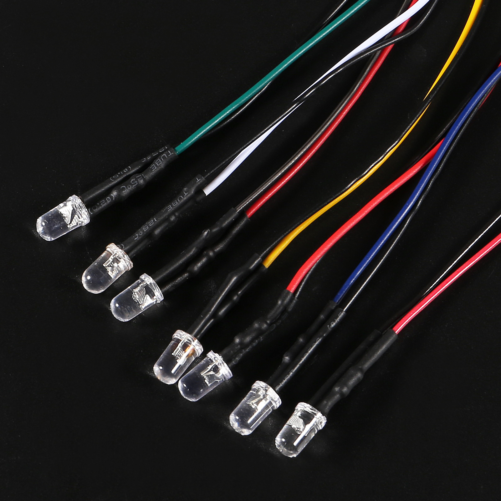 50pcs 12V 5mm LED Light Emitting Diode Pre-wired For RC Car Mini Single LED  Bulb Lamps Red/Blue/Yellow/White/Green 5 Colors 10pcs Of Each Color