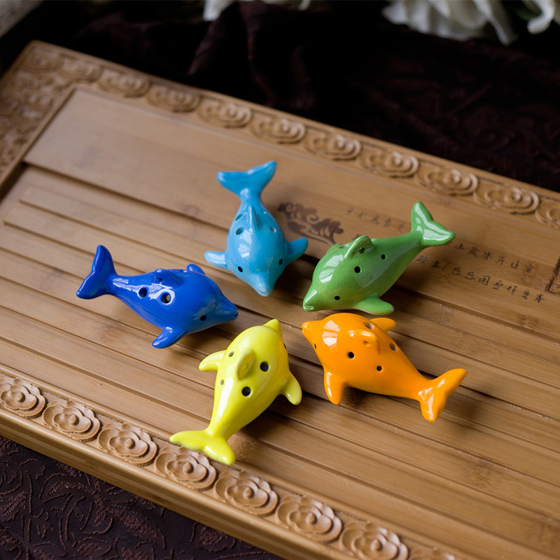 Beautiful 6hole Ceramic Dolphin Ocarina A Unique Musical Instrument
