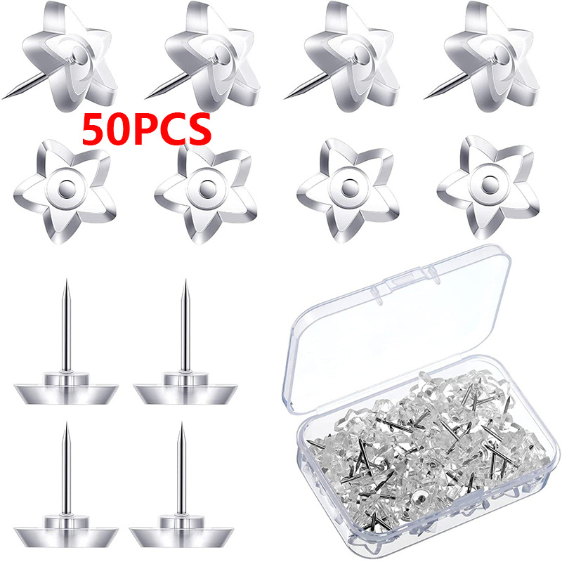 100pcs Large Push Pins, Clear Plastic Push Pins Thumb Tacks Decorative  Thumb Tacks With Stainless Steel Point Push Pins For Cork Board Wall Maps  Offic