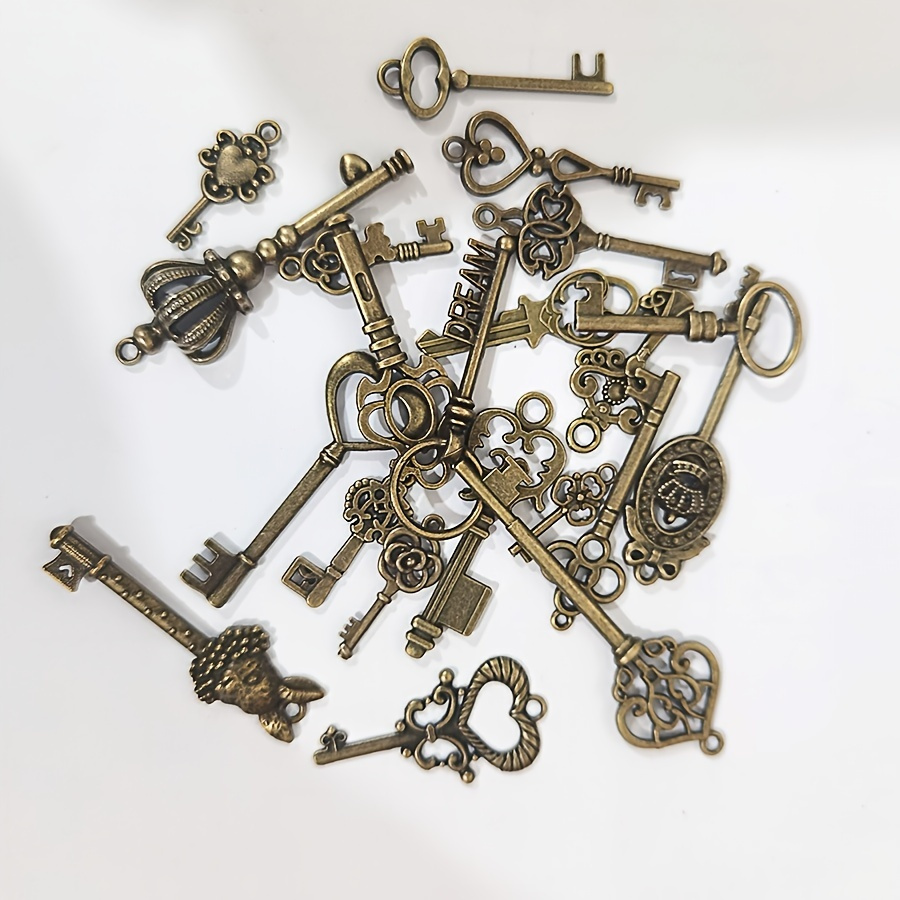 

Vintage Skeleton Key In Antique Bronze Style - Set Of 23pcs