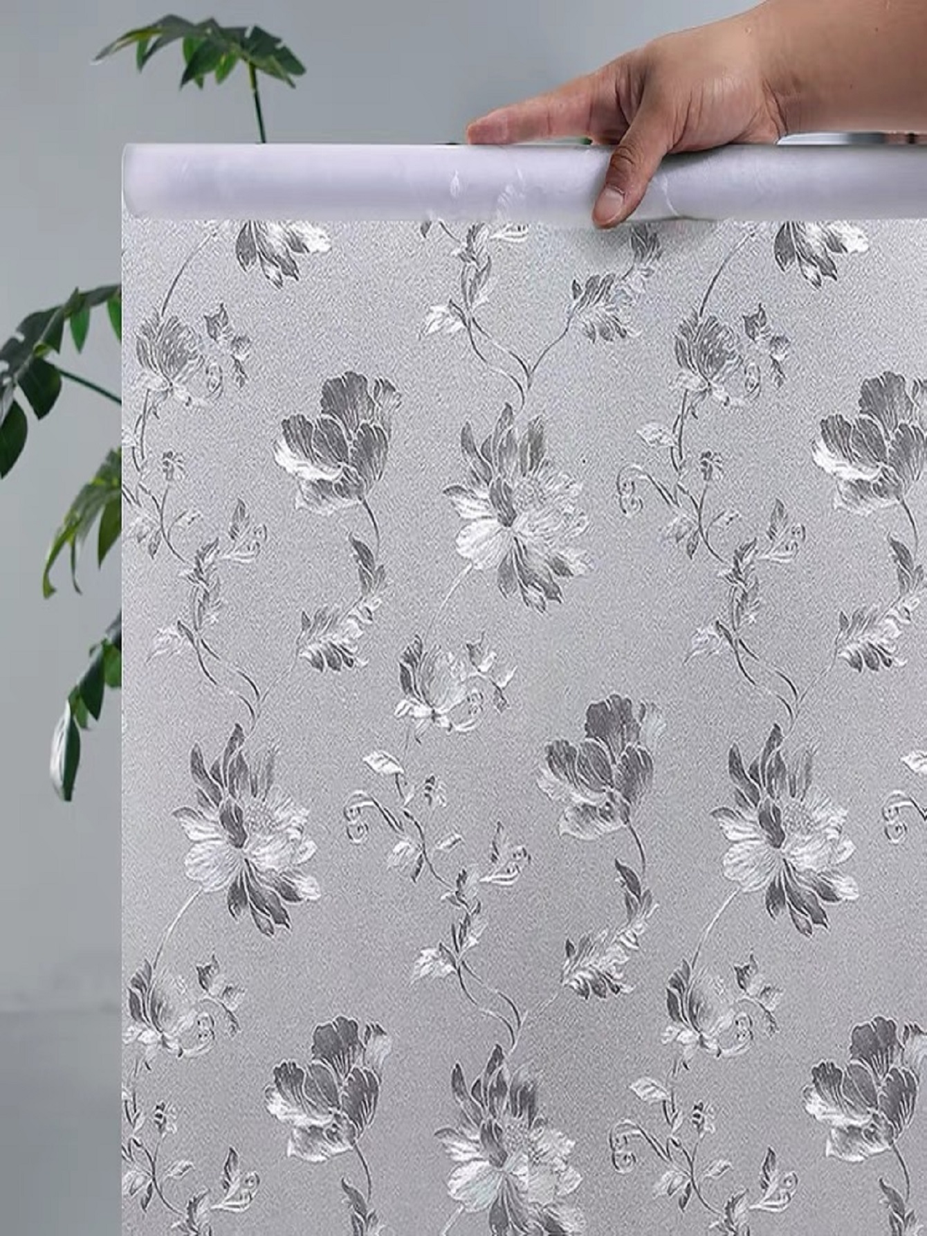 Autocollant Fenêtre Réutilisable GORGECRAFT - Motif Papillons Fleurs 38x116 Cm - Décoration Sans Colle