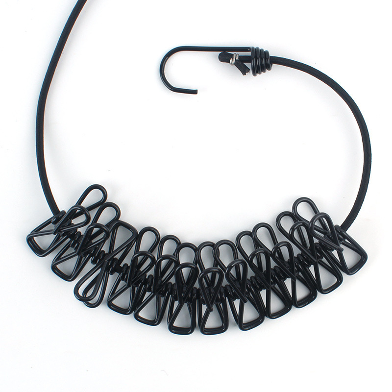 Portable Travel Clothesline With 12 Clothespins Windproof Retractable