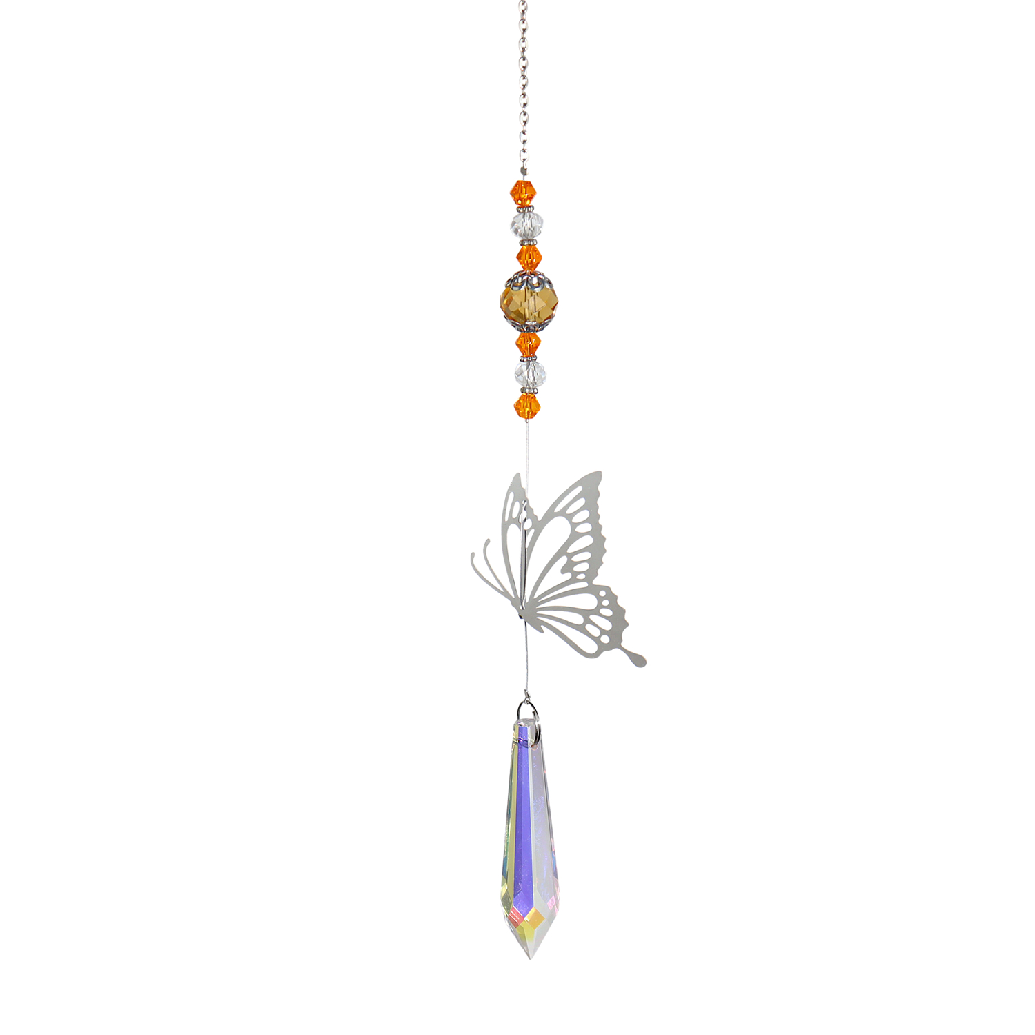 Suncatcher – pendentif papillon suspendu en cristal, couleur