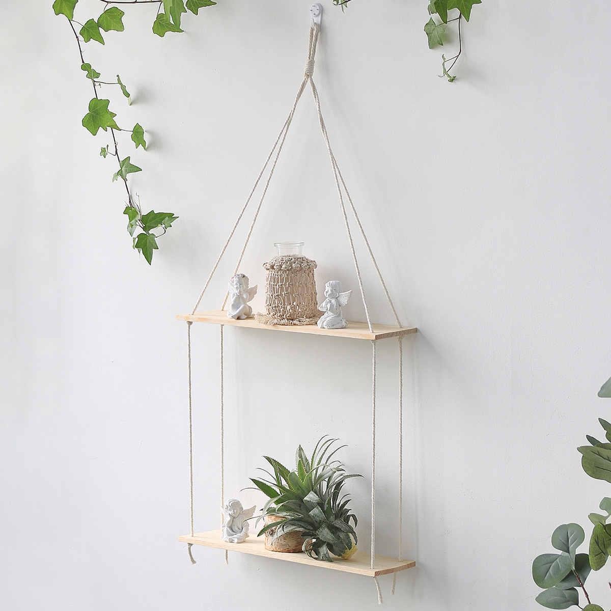 Wall Mounted Floating Shelf With Storage Basket - Temu