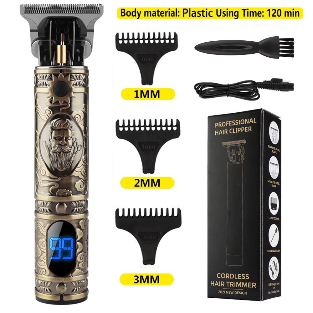 New Electric Hair Clipper Usb Rechargeable 0mm Shaver Beard Trimmer  Professional Men Hair Cutting Machine For Barbershop | High-quality &  Affordable | Temu