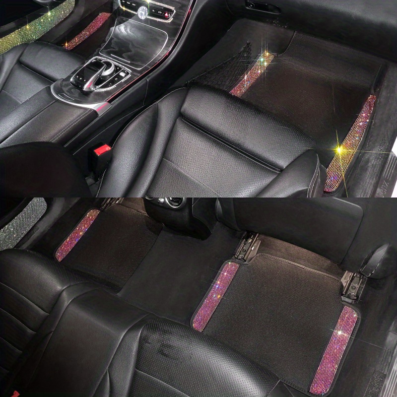 Car Floor Mats Universal Size Easy Clean Bling Rhinestones - Temu