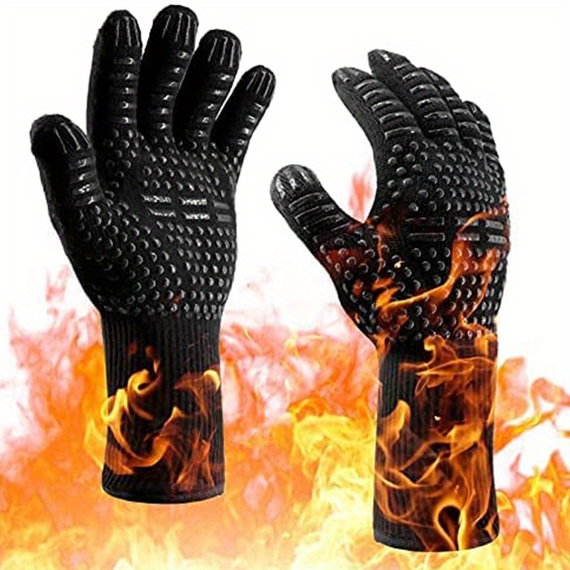 DADA Juego de 2 guantes de horno de silicona profesional largos, 1 par de  guantes de horno con forro acolchado, guantes de horno resistentes al  calor