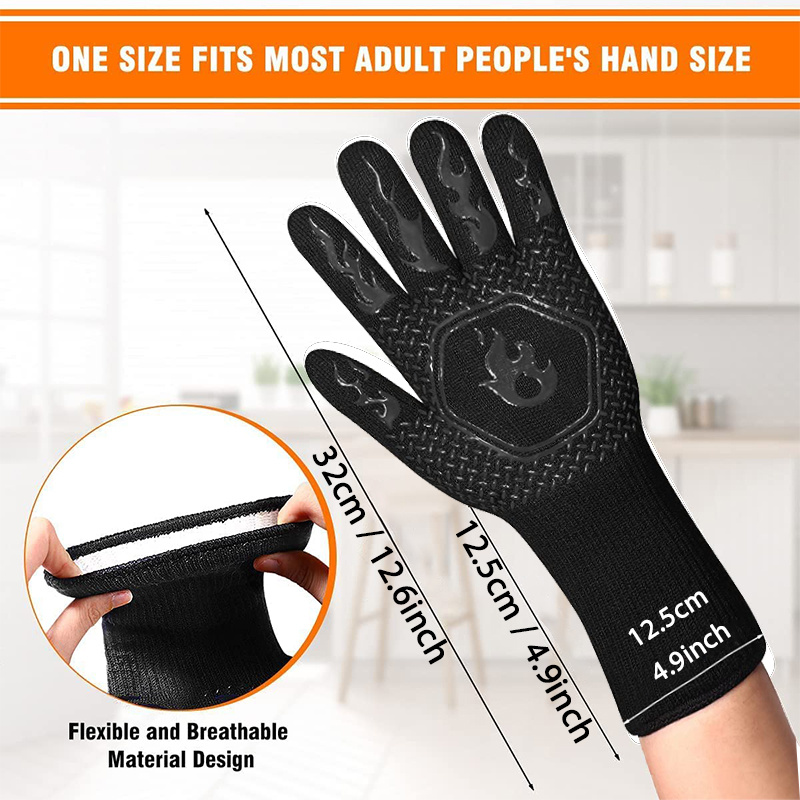 Z GRILLS BBQ Grill Gloves 1472°F Oven Gloves Heat Resistant, Universal Size  for Barbecue, Baking, Frying, Welding, Cutting ACC-HRBGR - The Home Depot