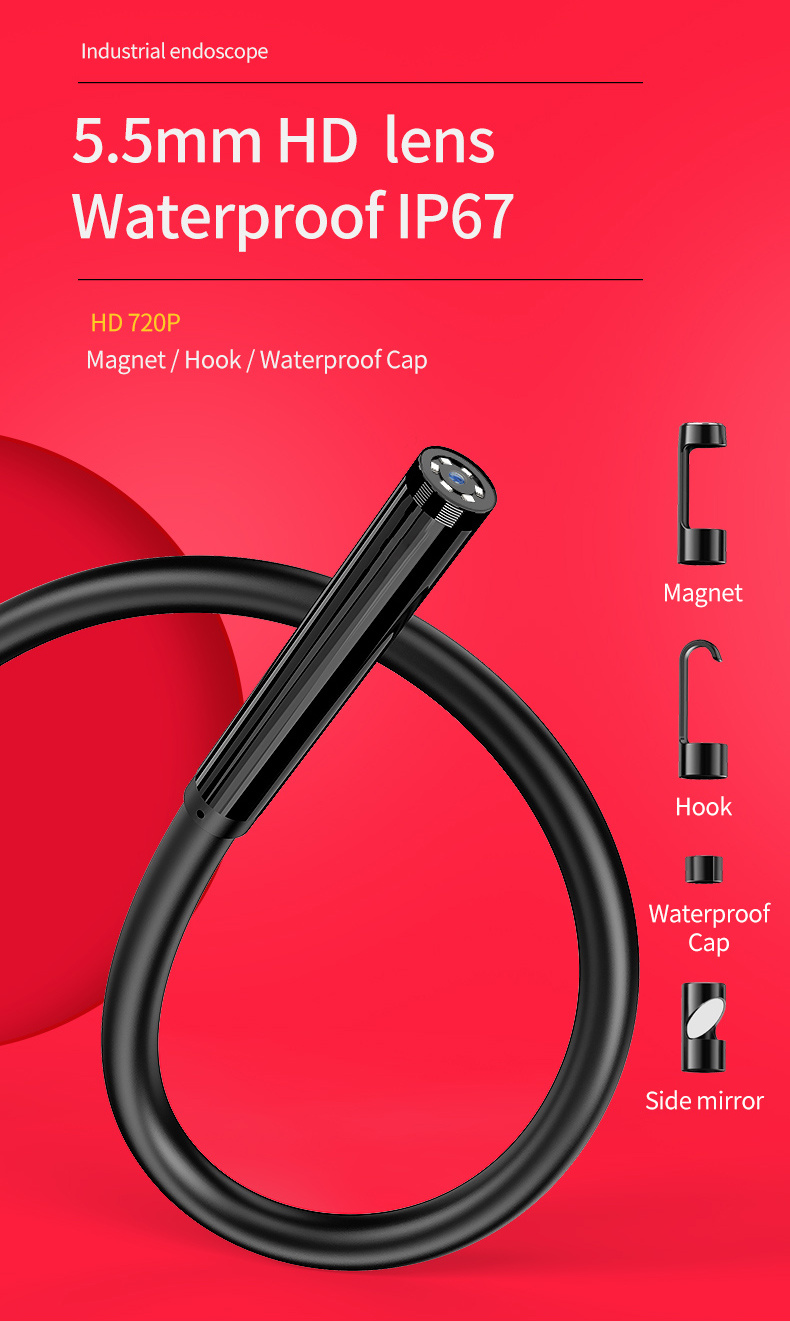 Endoscope industriel HD 1m10m Caméra filaire Connectez - Temu Canada