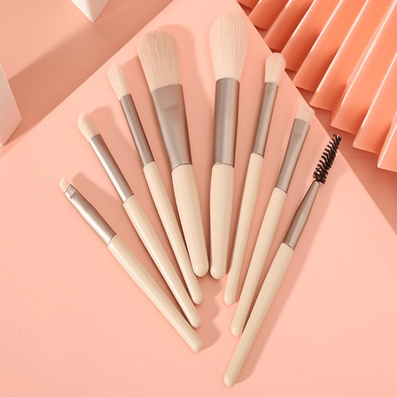 8pcs Travel Makeup Brushes Soft Synthetic Bristles Beauty Tool