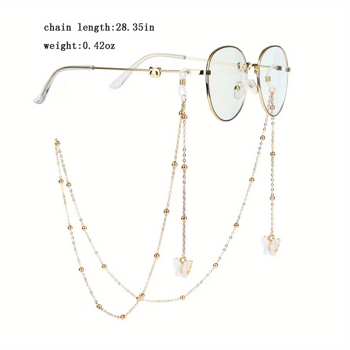 Butterfly Beads Glasses Chain Mask Holder
