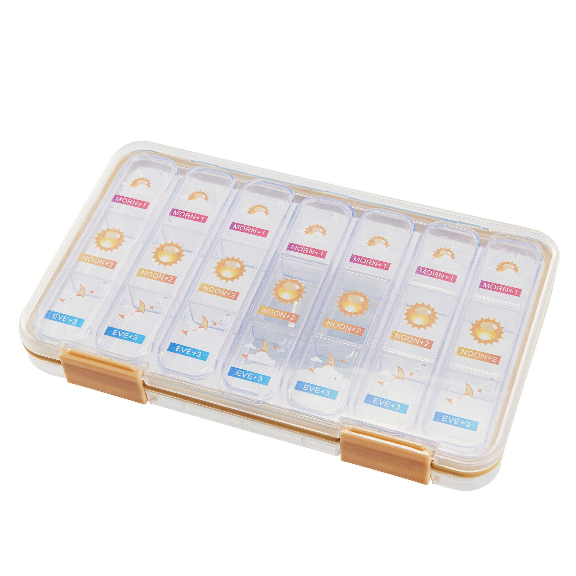 Waroomhouse Pill Storage Box Multi Compartments Anti-crack Separated Saving  Space Organized Store Pills Food Grade Moisture-proof Medicine Organizer  for Travel 