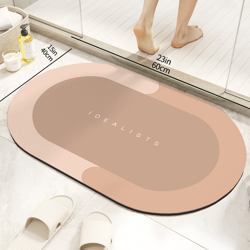 Non-slip Pvc Bathroom Mat With Drain Holes And Suction Cups - Oval Shower  Stall Carpet For Home Bathroom - Soft And Comfortable Bathroom Accessory -  Temu