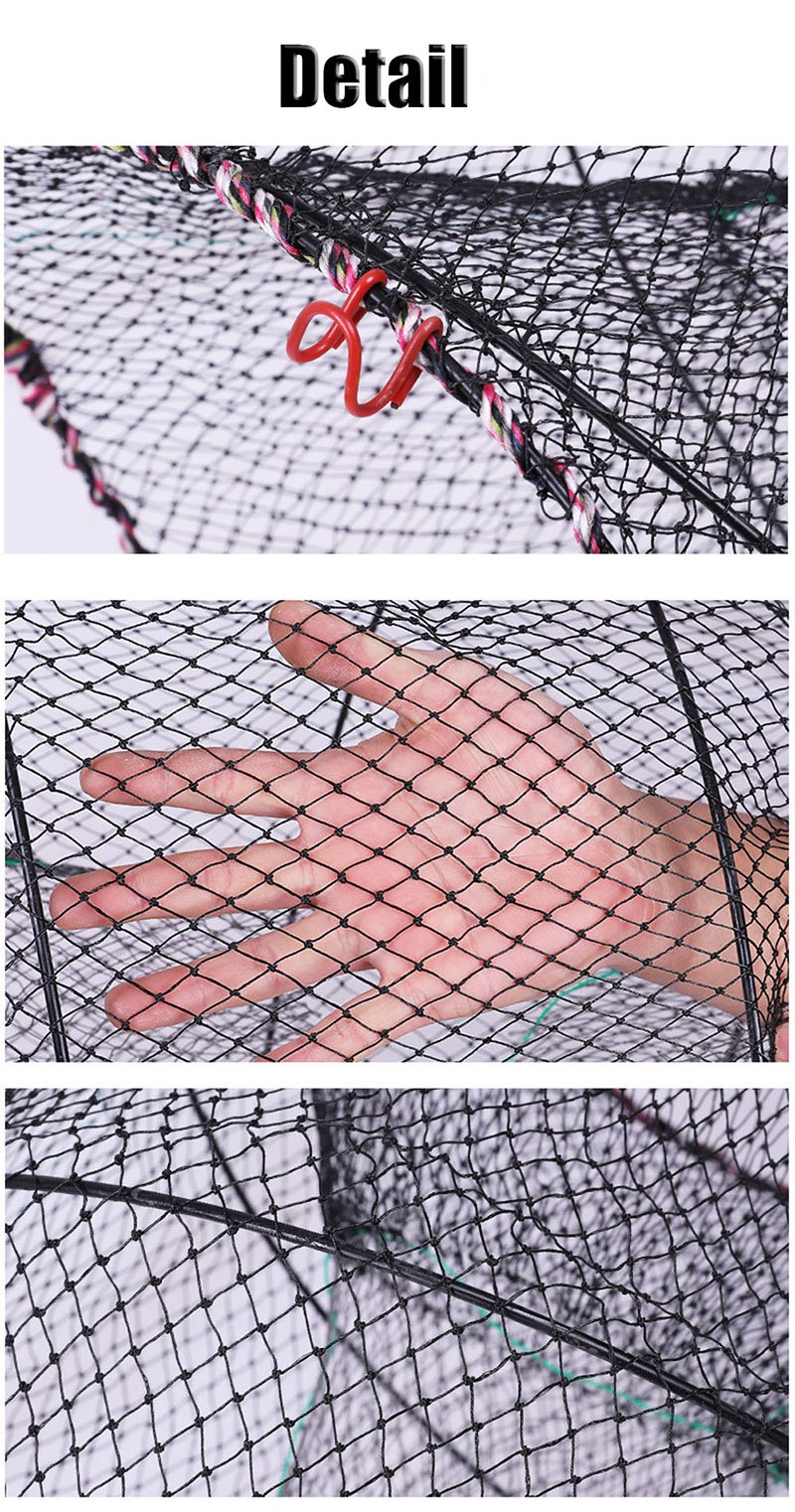 CaCaCook Piège à Appâts de Pêche Polygone Piège à Filet de Pêche  Automatique Cage à Crevettes Portable Pliable (60) : : Sports et  Loisirs