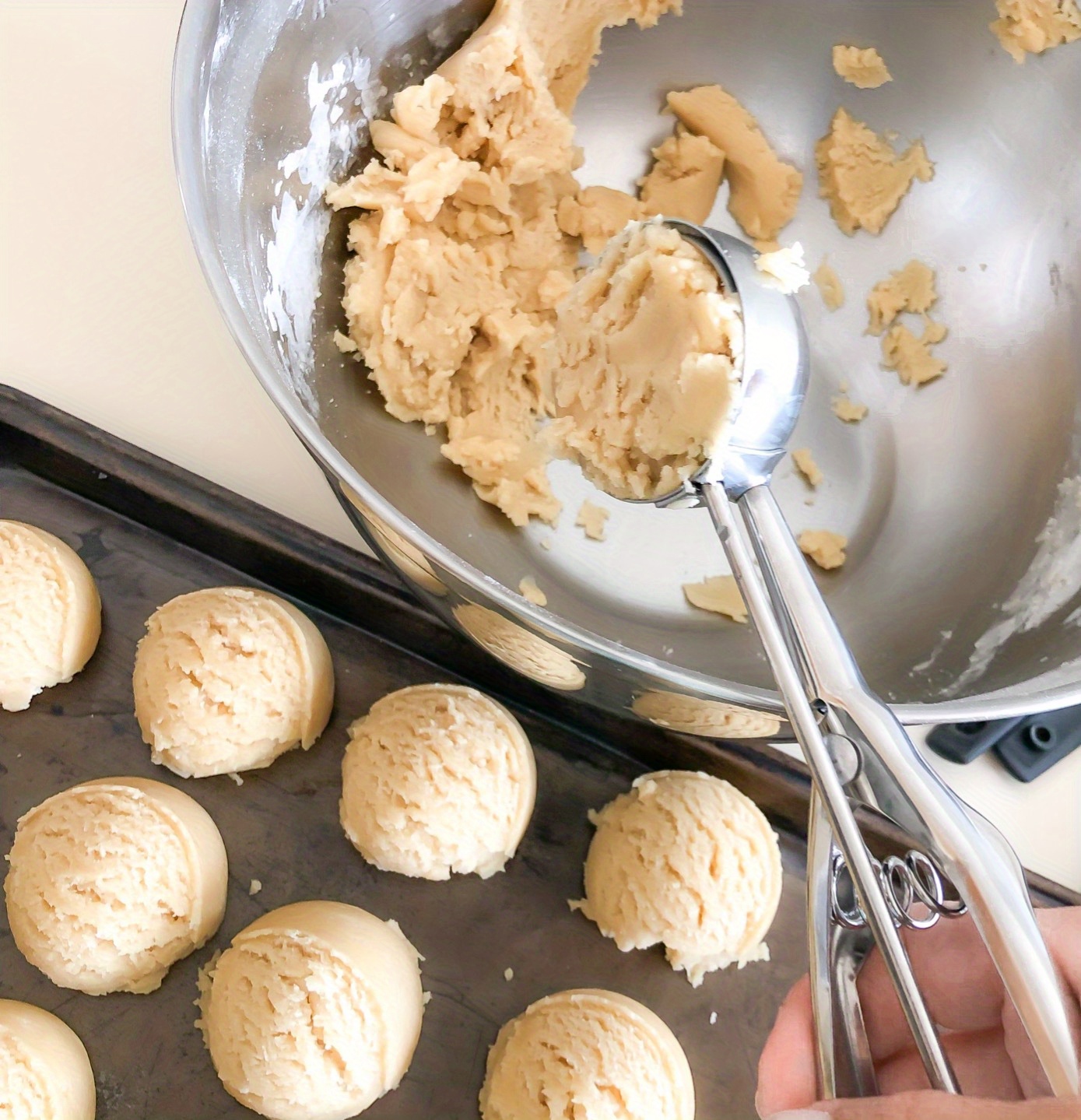 Cookie Scoop Set Small Tablespoon Medium Large Ice Cream Scoop Set Steel  Dough