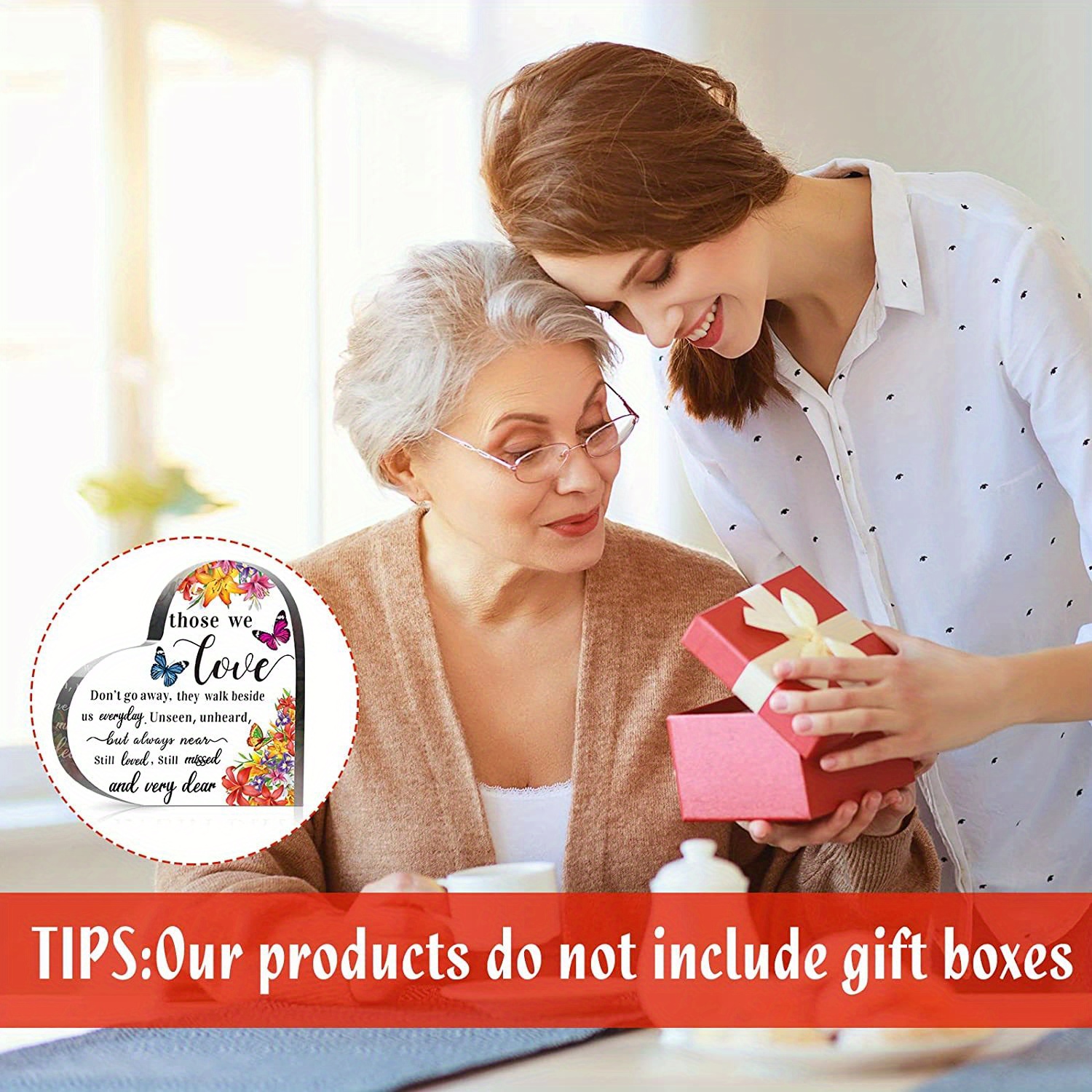 Acrylic Heart Condolence Gifts Loss Loved One Remembrance Temu