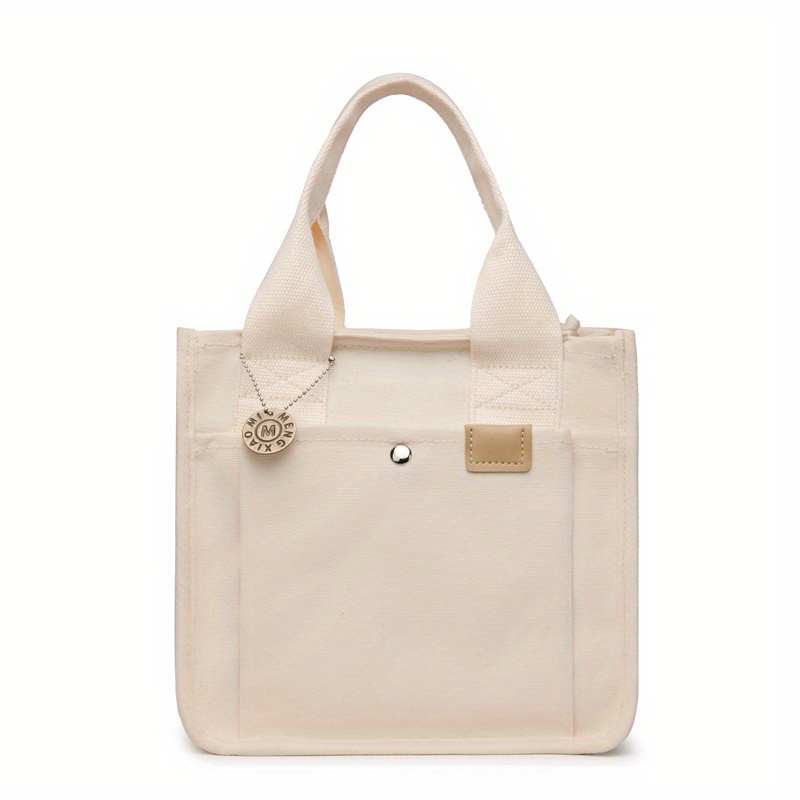 Canvas Tote Bag For Women Portable Lunch Box Bag Layer Handbags