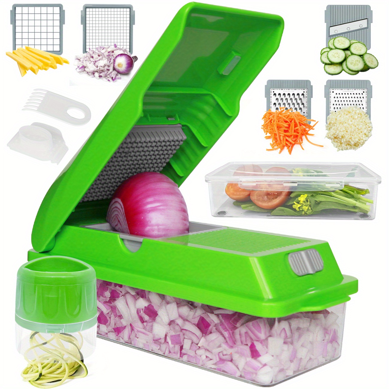 Vegetable Chopper, Pro Onion Chopper With Container, Veggie Chopper Food  Chopper Slicer Dicer Cutter, Household Kitchen Accessories Temu