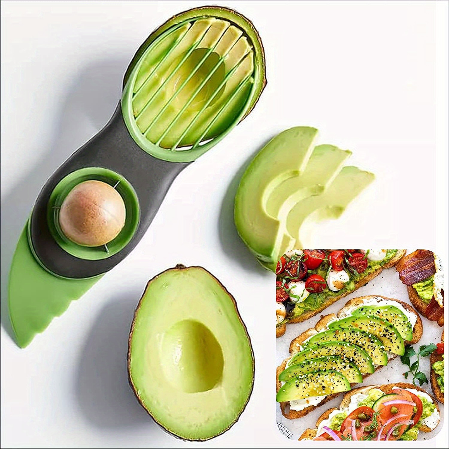 Avocado Slicer Avocado Knife Slicer Tool Avocado Tool Avocado Cutter with Grip Handle and Avocado Keeper Peach Pitter for Kitchen Food Vegetable